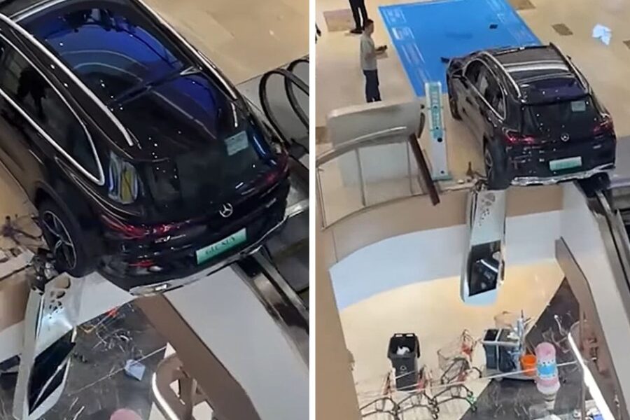Sự Cố Gây Chấn Động Tại Trung Tâm Thương Mại Với Chiếc Mercedes-Benz