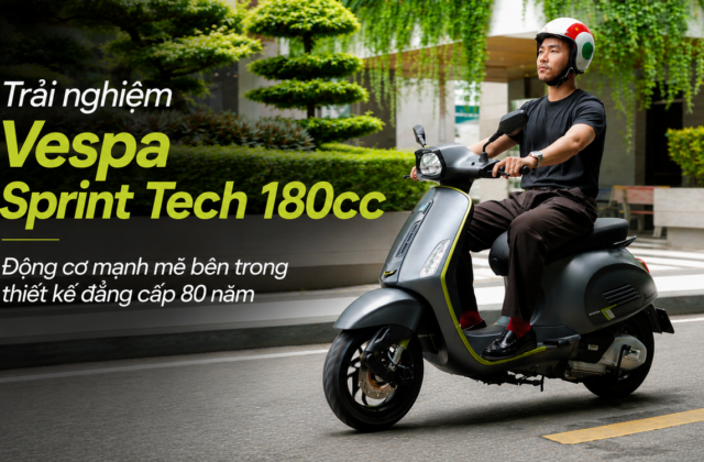 Vespa Sprint Tech 180cc: Phong cách Vespa cổ điển kết hợp trải nghiệm lái hiện đại